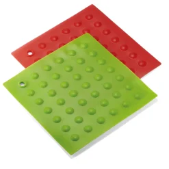 2 carrés silicone rouge/vert