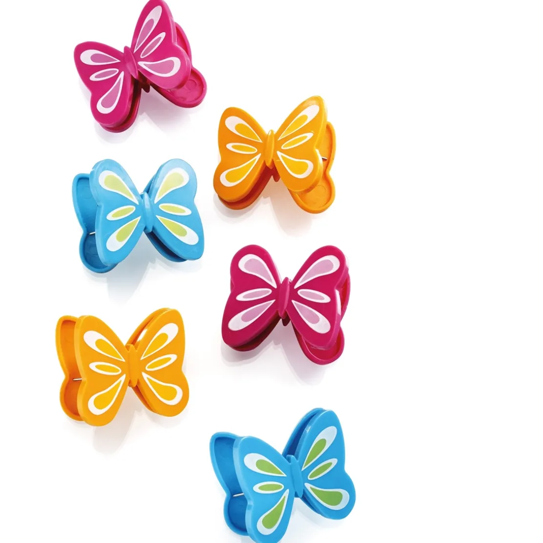 6 clips sachets papillons