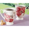 2 mugs motif roses
