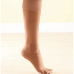 3 paires mi-bas contention légère Noir/ naturel