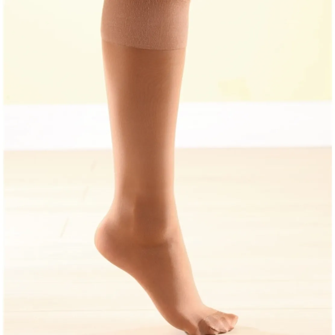 3 paires mi-bas contention légère Noir/ naturel