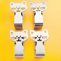 4 pinces nappe têtes de chats