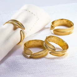 4 ronds de serviette plume