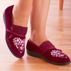 Chaussons "Christine" Violet ou Bordeaux