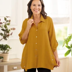 Chemise ample moutarde