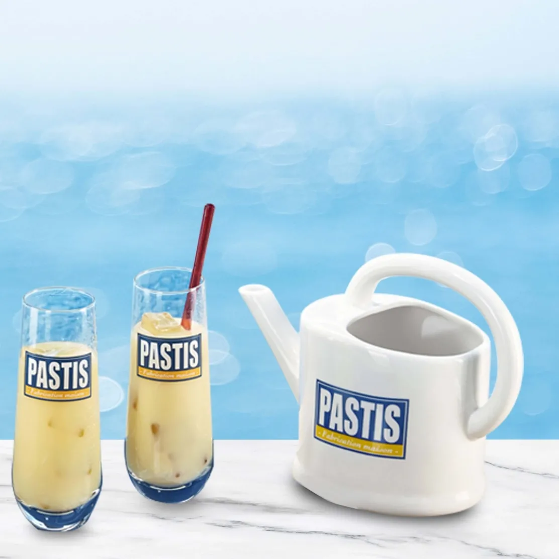 Coffret pastis : 2 verre et une carafe