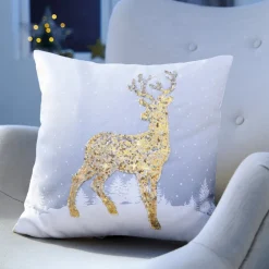 Coussin cerf pailleté