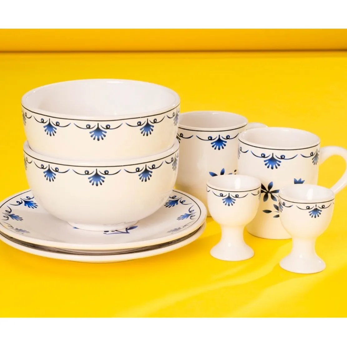 Ensemble petit déjeuner bleu