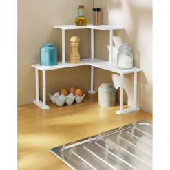 Etagère d'angle blanche