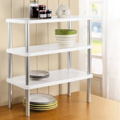 Etagère empilable blanche 2 ou 3 niveaux