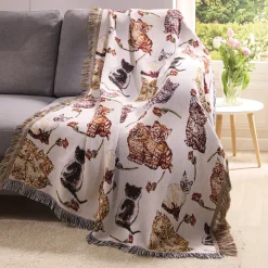 Jeté de fauteuil chats