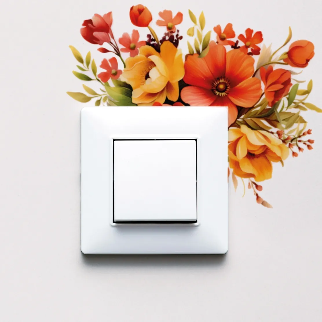 Lot 2 stickers fleurs interrupteur
