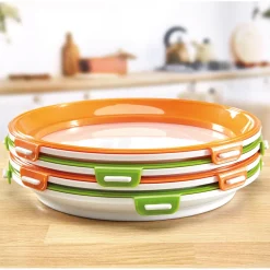 Lot de 2 ou 4 plats de conservation ronds