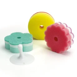 Lot de 3 éponges avec support