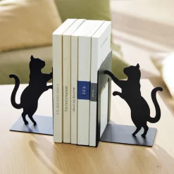 Lot de 2 serre-livres chats