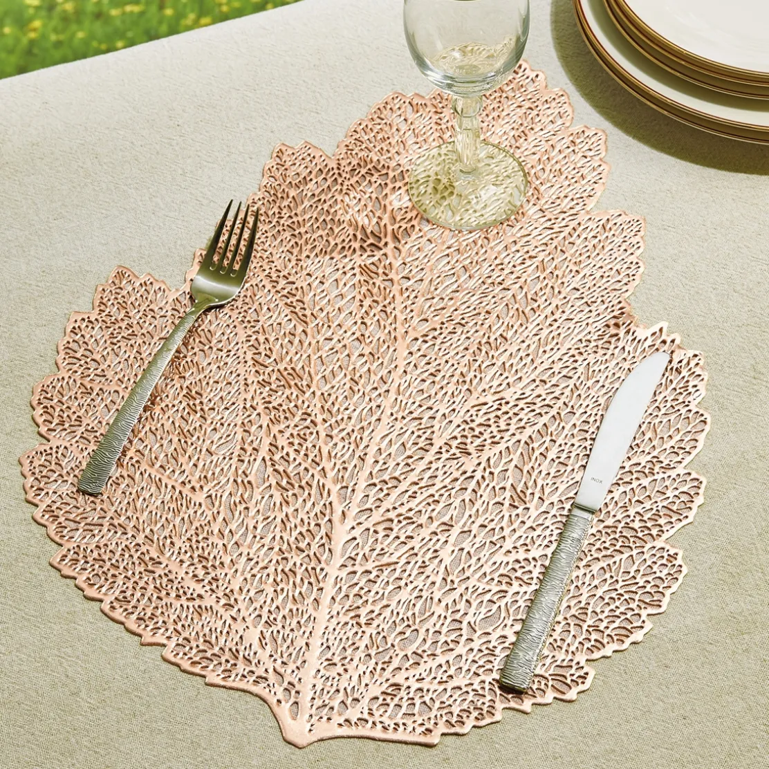 Lot de 4 sets de table feuille