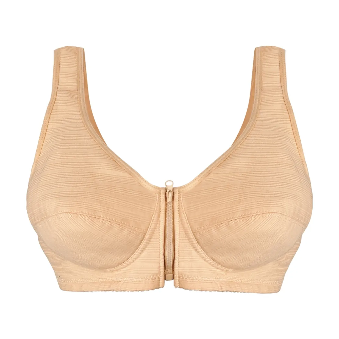 Lot de 3 soutiens-gorge zippés Gris + vieux rose + chair - taille M