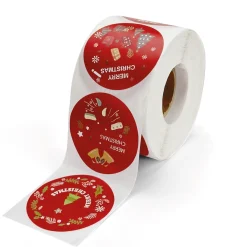 Lot de 500 stickers ronds de Noël