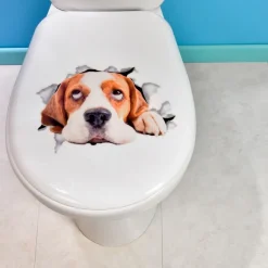 Lot de 2 stickers WC chat et chien