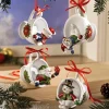 Lot de 4 suspensions bonhomme de neige