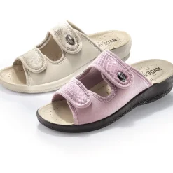 Mules tissu beige ou rose