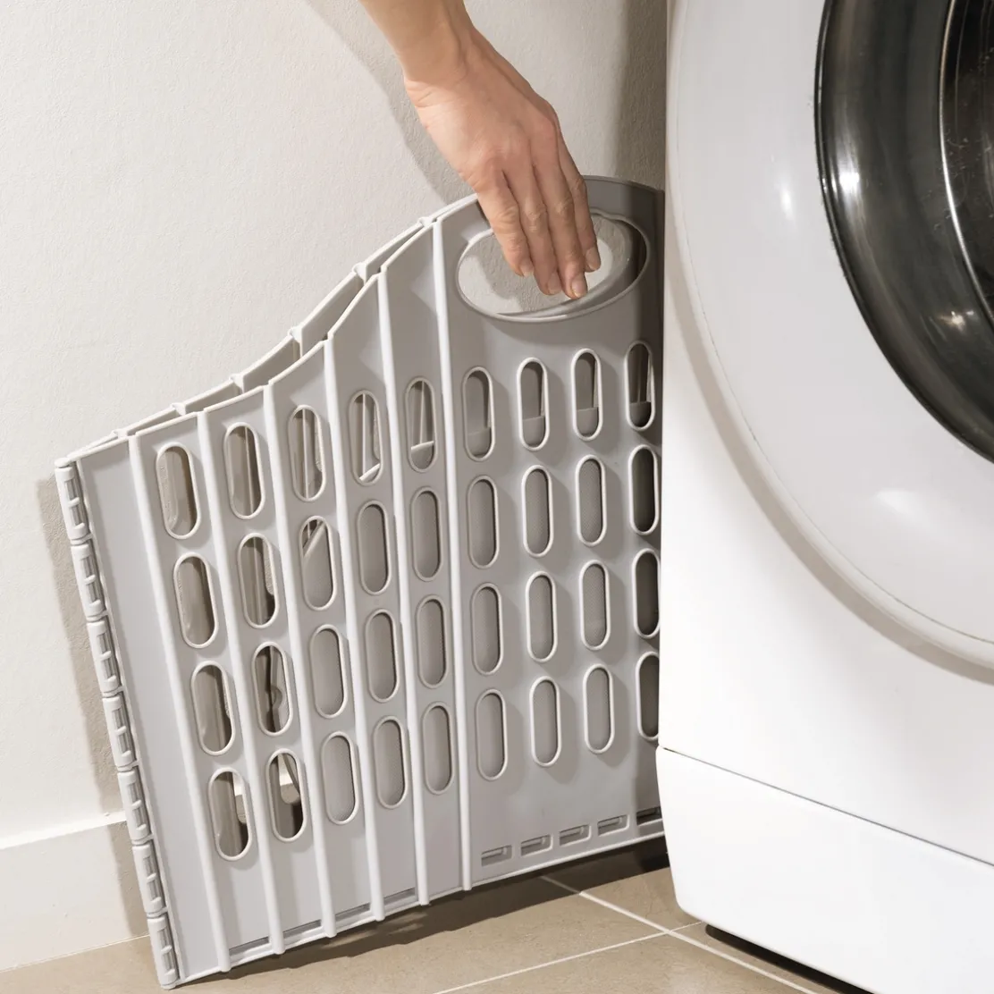 Panier à linge pliable gris