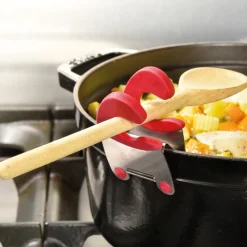 Pince support cuillère rouge