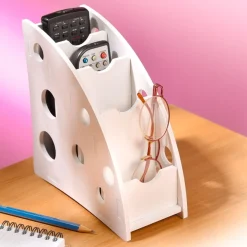 Range-télécommandes bois blanc