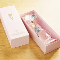 Rose dans son coffret