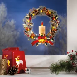 Sticker couronne de Noël lumineuse