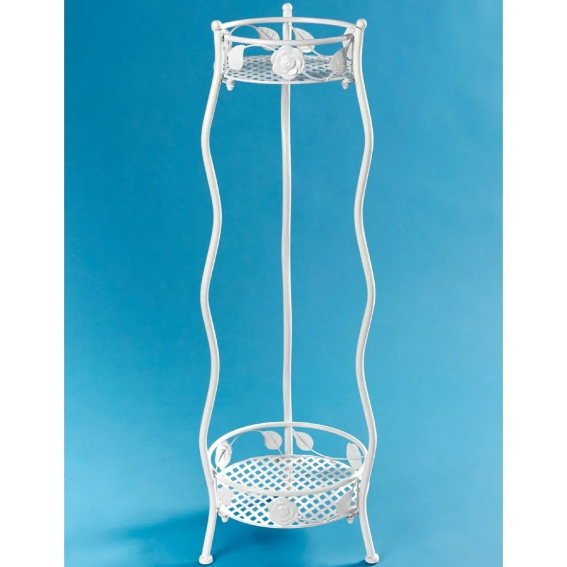 Support piédestal blanc pour plante