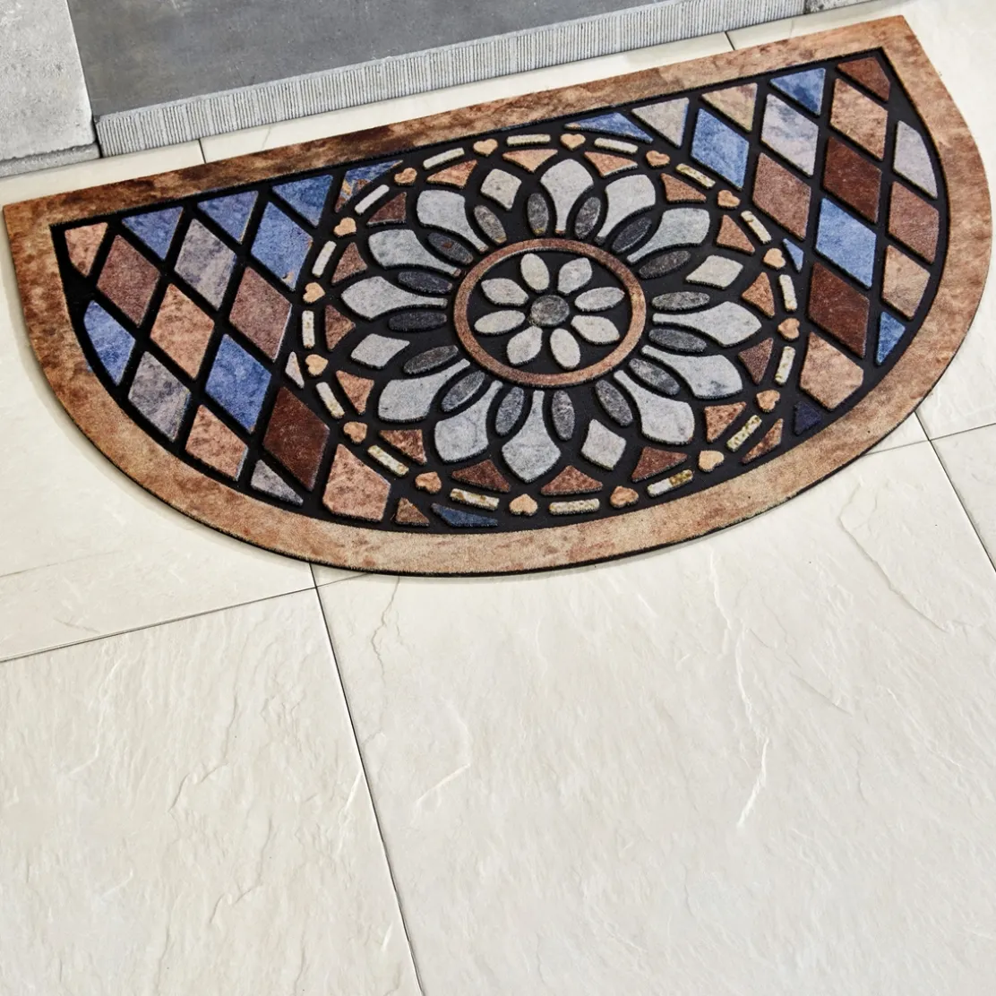 Tapis demi-lune mosaïque