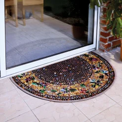 Tapis mosaïque extérieur demi-lune