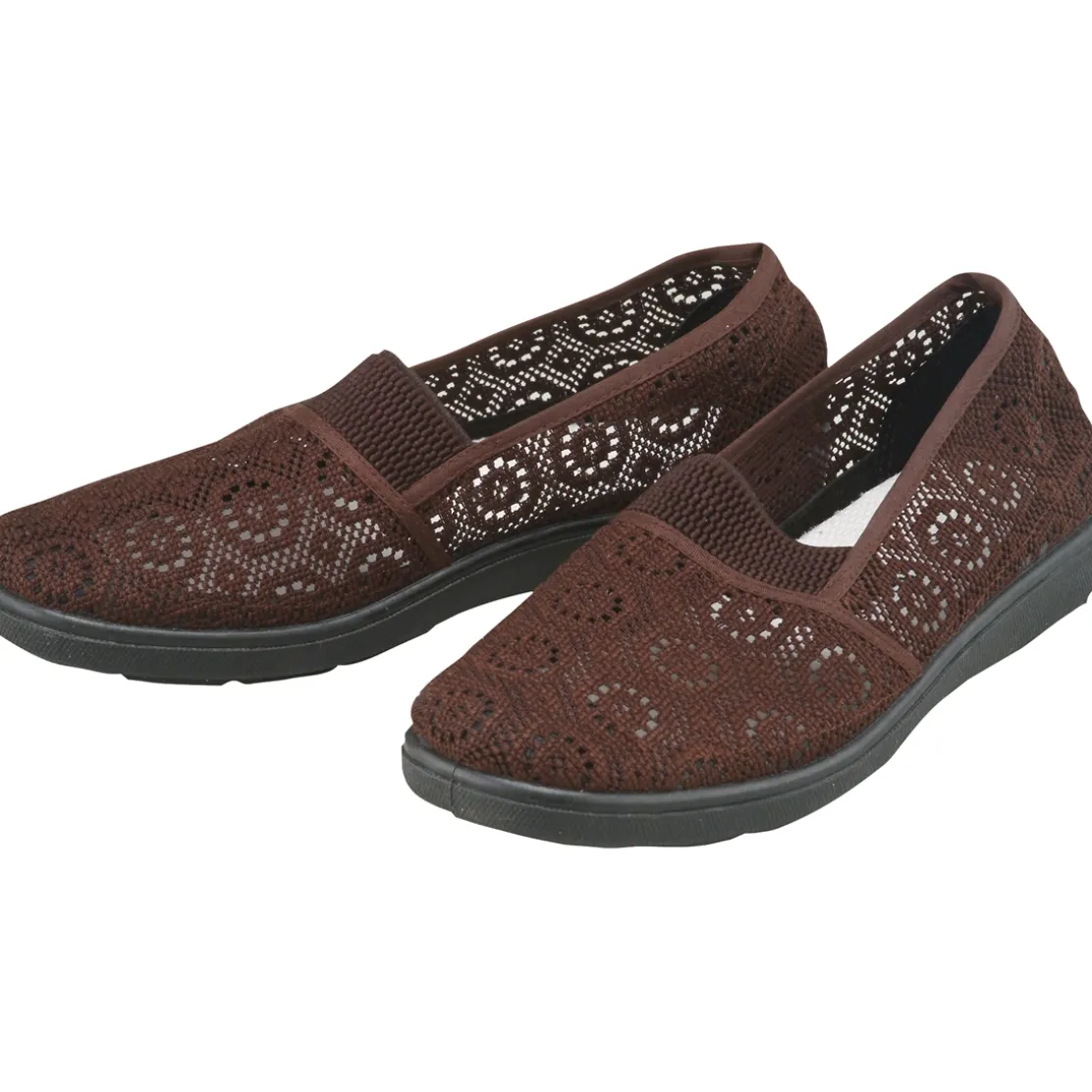 Trotteurs ajourés, beige ou marron